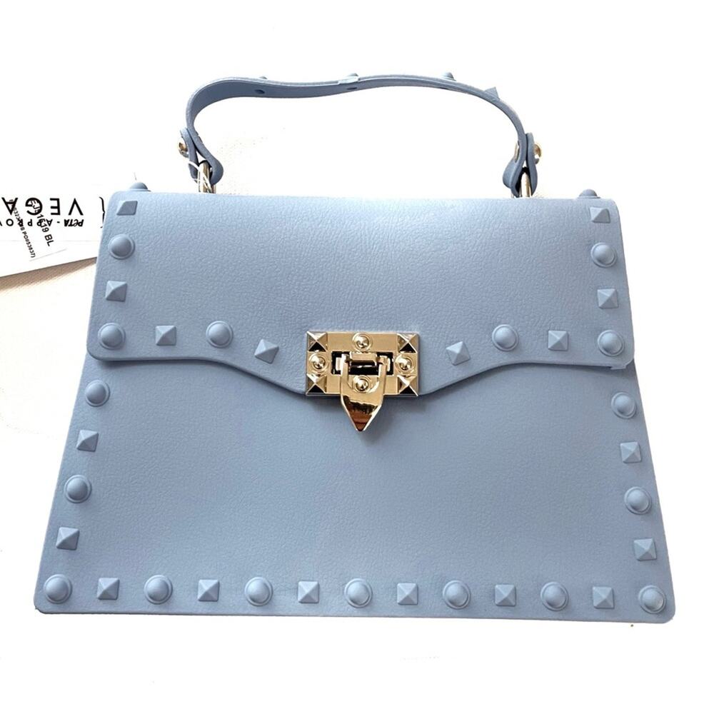 Emperia Studded Jelly Crossbody Bag Blue